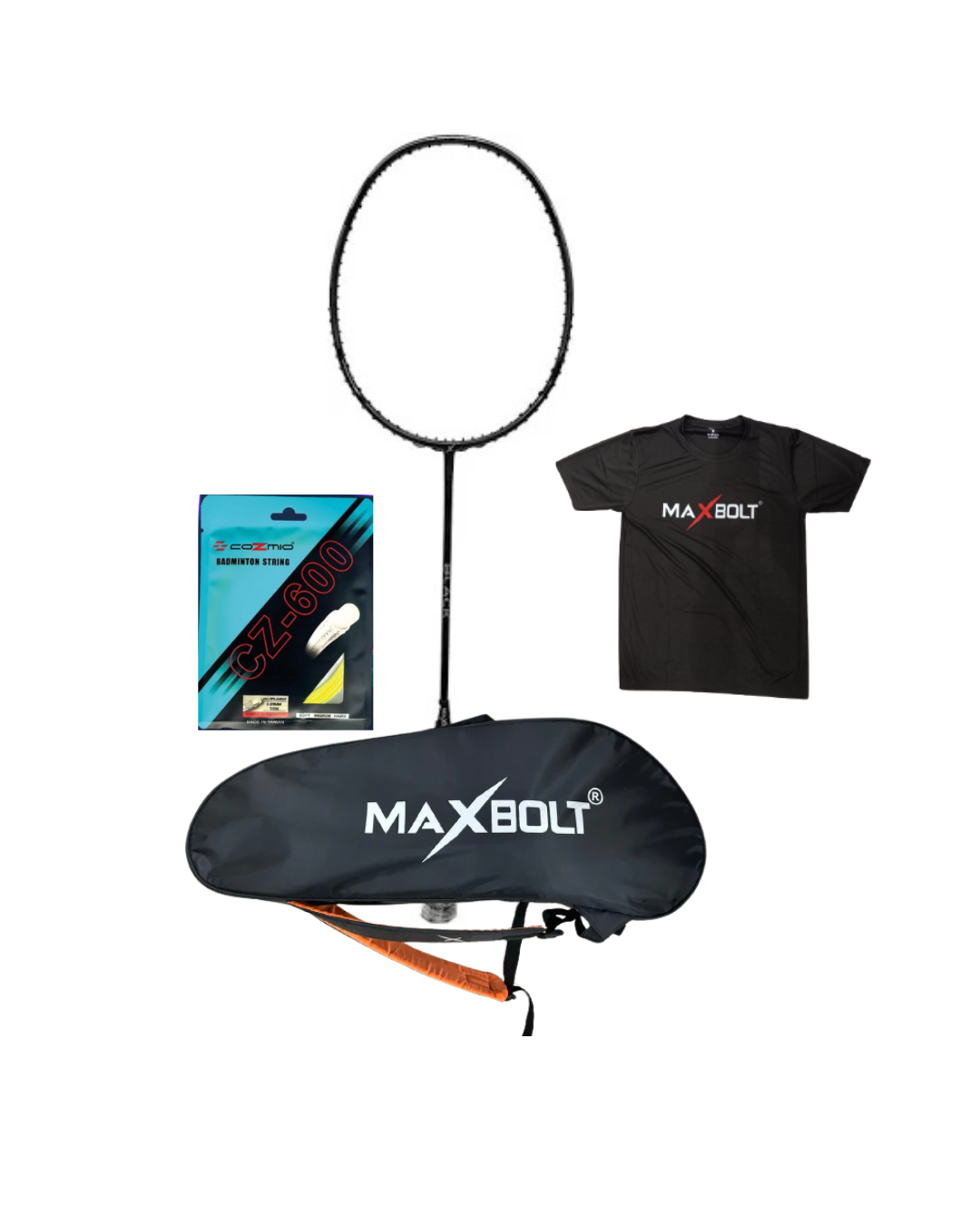 MAXBOLT BLACK COMBO BADMINTON RACKET